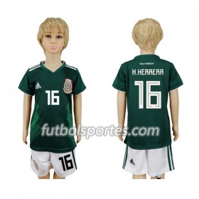 Camisetas México H.Herrera 16 Niño Primera Equipacion Mundial 2018
